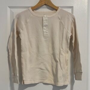 GAP Kids Beige Long Sleeve Henley Shirt